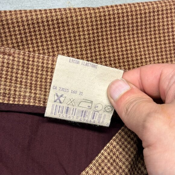 Hugo Boss Corduroy Pants Houndstooth Soft Brown "Newman" Stretch Cotton 36x32 - Picture 7 of 11